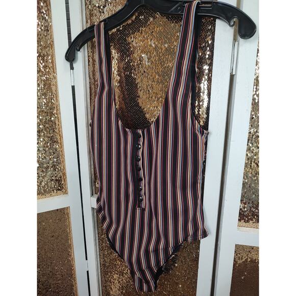 RVCA Bandit Striped Cheeky Bathing Suit One Piece Urban Outfitters Small - Picture 7 of 15